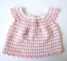 KSS Baby Crocheted Pink/White Cotton Dress and Hat 6 Months