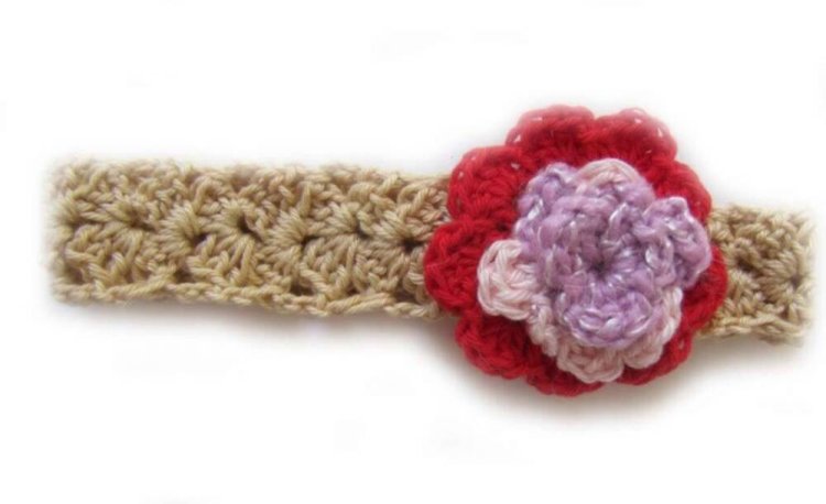 KSS Natural Cotton Headband with Flower 12"