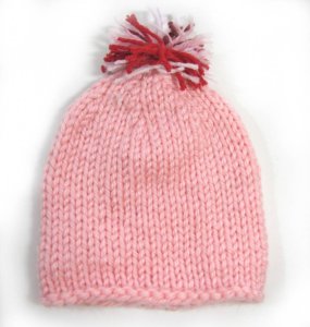 KSS Pink Hat with Pom Pom 12 - 14" (0 -6 Months)