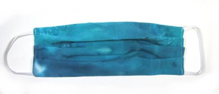 KSS Blue "tie dyed" Lined Ear to Ear Cotton Folded Face Mask Adult