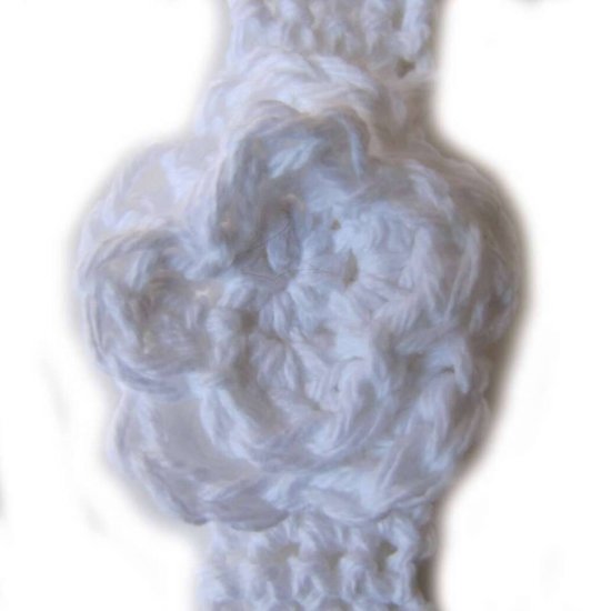 KSS White Narrow Crocheted Headband  16-17
