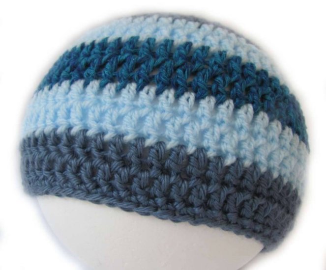 KSS Blue Sea crocheted Sweater/Jacket and Hat set 1 Years - Click Image to Close
