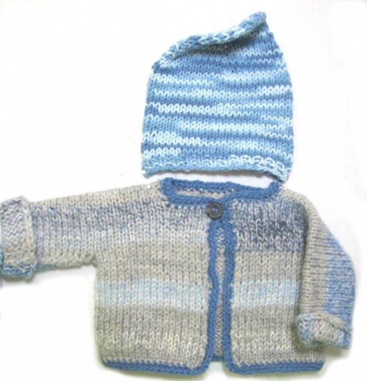 KSS Sky Grey/Blue Sweater/Jacket (6-9 Months) - Click Image to Close