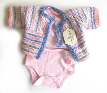 KSS Striped Pastel Sweater/Cardigan (6 Months)