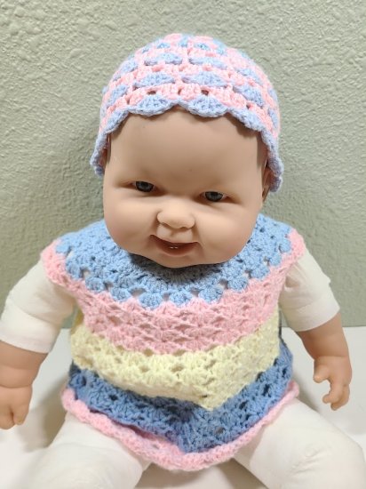 KSS Pastel Baby Dress and Hat 6 Months DR-192