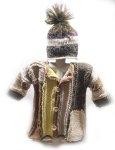 KSS Brownish and Yellow Baby Cardigan and Hat 12 Months SW-1077