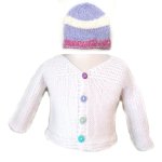 KSS White Baby Sweater/Jacket & Hat (9 Months) SW-1083