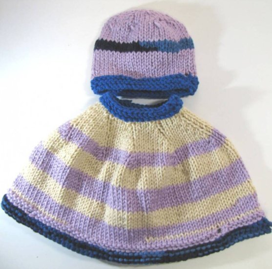KSS Blue/Lilac Colored Kids Poncho 0 - 4 Years - Click Image to Close