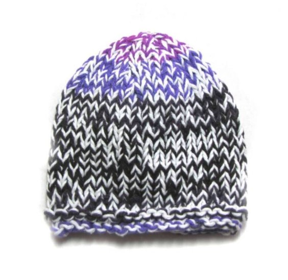 KSS Purple/White Beanie 14 - 16" (6-24 Months) - Click Image to Close