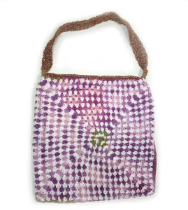 KSS Handmade Kids/Adults Crochet Large Square Bag in Pink 12x12" TO-104