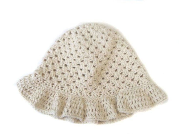 KSS Natural Cotton Crocheted Sunhat 16-17"/12-24 Months - Click Image to Close