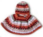 KSS Multicolored Baby Poncho and Hat (6 Months) PO-004