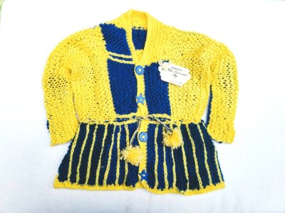 KSS Blue and Yellow Knitted Acrylic Sweater/Tunic 5 Years SW-340