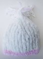 KSS White Beanie with a Loose Tassell 14" - 16" (6 - 18 Months)