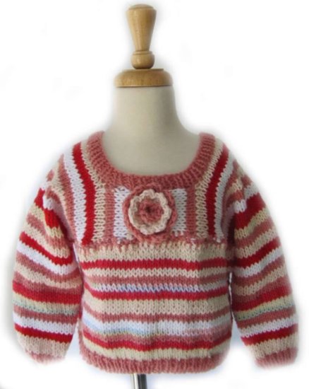 KSS Candy Striped Knitted Sweater (3-4 Years) - Click Image to Close
