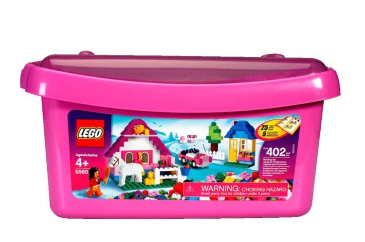 LEGO System Large Pink Brick Box - Click Image to Close