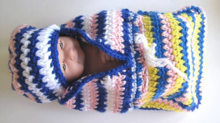 KSS  Pastel Baby Cocoon with a Hat 0 - 3 Months