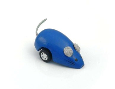 Mechanical Wooden Mouse Blue