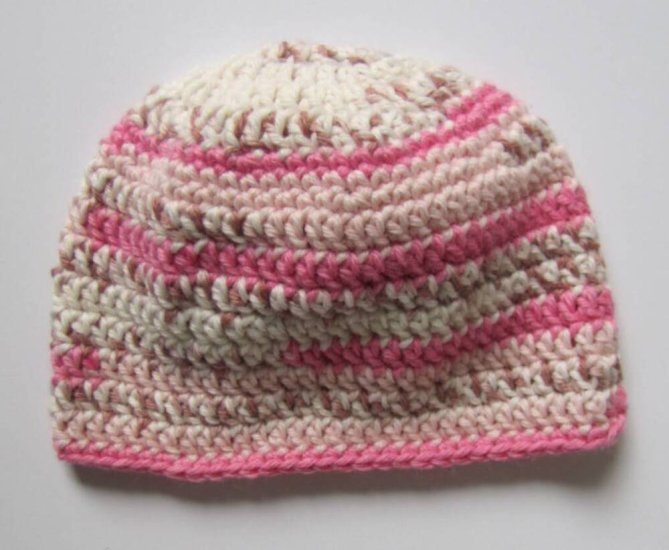 KSS Pink/Beige Cotton Hat 14-15" (6 - 12 Months) - Click Image to Close