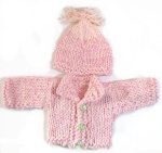 KSS Heavy Pink Sweater/Jacket with a Hat (Newborn)