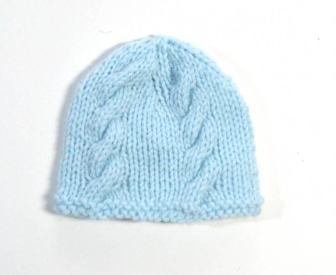 KSS Aqua Braided Cotton Cap/Beanie 11" (Newborn) - Click Image to Close