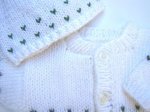 KSS White Cardigan and Hat with Green Accents 3 Months