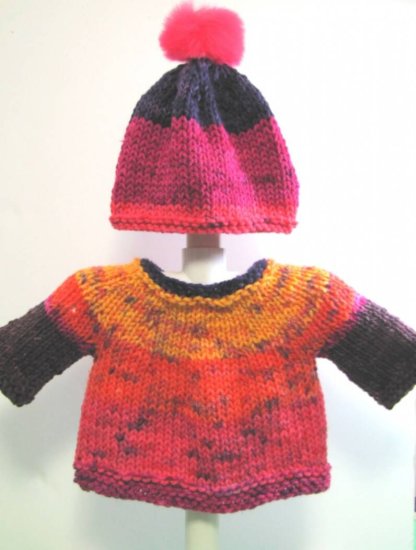 KSS Colorful Pullover Sweater with a Pom Pom Hat (9 Months) SW-651 - Click Image to Close