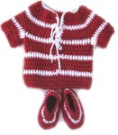 KSS Red & White Soft Sweater with Booties 12 Months