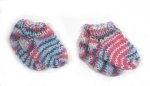 KSS Blue/Red Knitted Cotton Booties/Socks (0 - 6 Months)