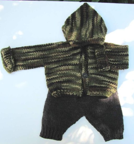 KSS Earth Camouflage Hooded Sweater & Pants (6 Months) - Click Image to Close