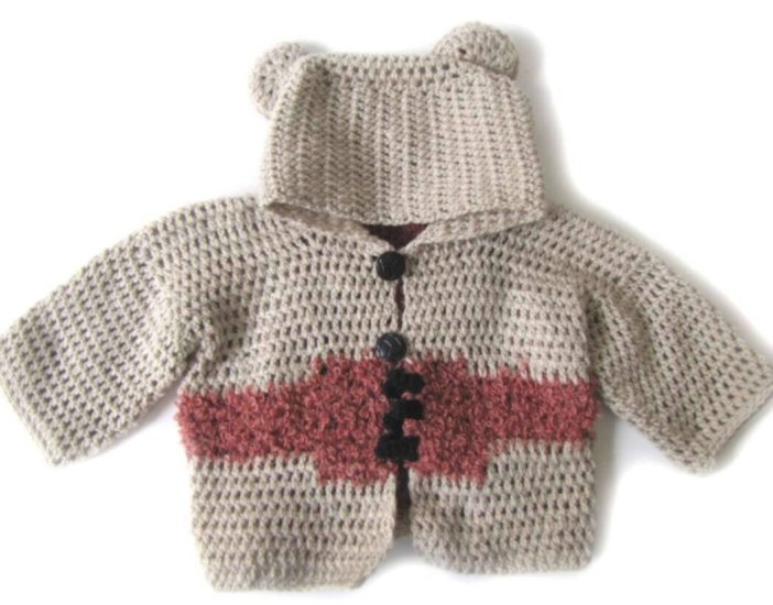 KSS Hooded Bear hug Baby Sweater/Jacket (1 Year) SW-397 - Click Image to Close