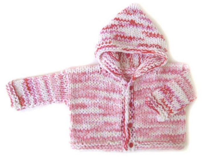 KSS Pink/White Hooded Sweater/Jacket 9-12 Months SW-067 - Click Image to Close