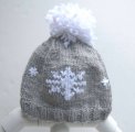 KSS Snowflake Hat with White Pom Pom 14 - 16" (6 -18 Months)