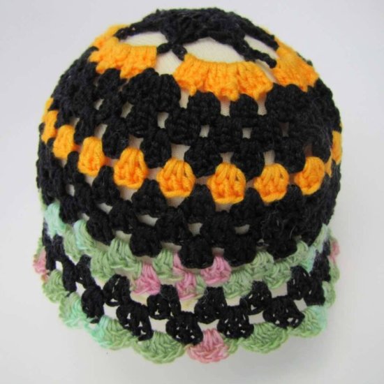 KSS Colorful Crocheted Sunhat 16-17"/12-24 Months HA-201 - Click Image to Close