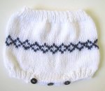 KSS Diaper Cover in White with Pattern (6-24 Months)