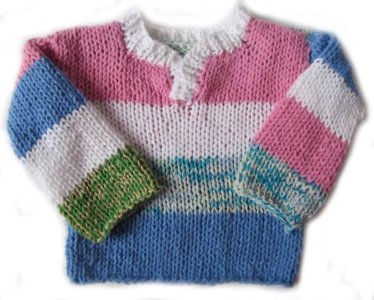 KSS White Blue and Pink Cotton Sweater (12 Months) SW-216