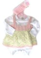 KSS Pink and Yellow Knitted Dress, Onesie and Headband 3 - 9 months