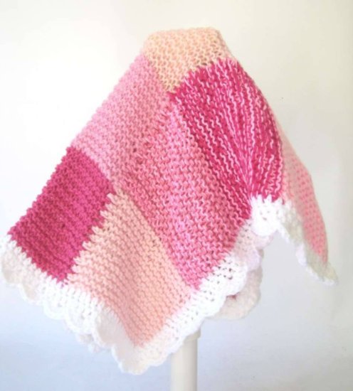 KSS Pink Squares Baby Blanket Newborn and up - Click Image to Close