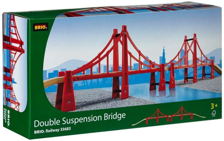 BRIO Railway Double Suspension Bridge 33683 - Click Image to Close
