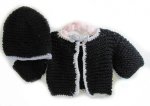 KSS Black Sweater/Cardigan with a Hat 3 Months