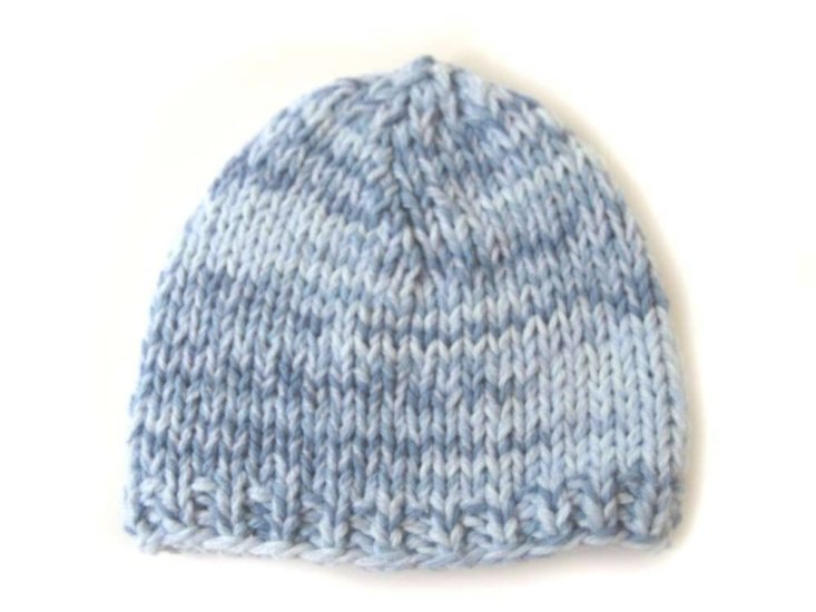 KSS Lightblue Knitted Cotton Cap 13-14" (3-6 Months) - Click Image to Close