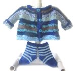 KSS Blue Acrylic Sweater/Jacket and Booties (1 Years)