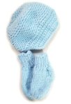 KSS Light Blue Colored Baby Cap and Booties 12" (2-5 Months) HA-759