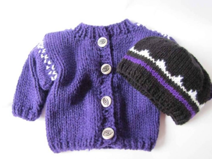 KSS Night Sky Purple Cardigan and Cap(12 - 18 Months) - Click Image to Close