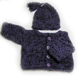 KSS Purple Rain Sweater/Jacket and Hat set 24 Months
