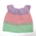 KSS Crocheted Green/Tangerine Dress & Hat 12 Months