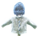 KSS Blue Baby Sweater/Cardigan with a Hat (6 Months) SW-974