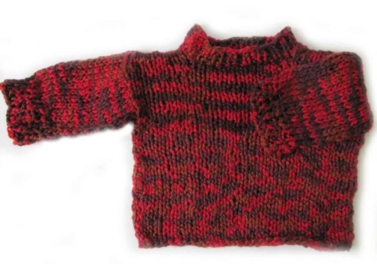 KSS Fire Red & Brown Knitted Sweater (3 Years) - Click Image to Close