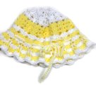 KSS Yellow/white Crocheted Sunhat 14-16" (3-12 Months) HA-849