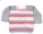 KSS Pink/Grey Colored Striped Toddler Pullover Sweater 2T KSS-SW-933